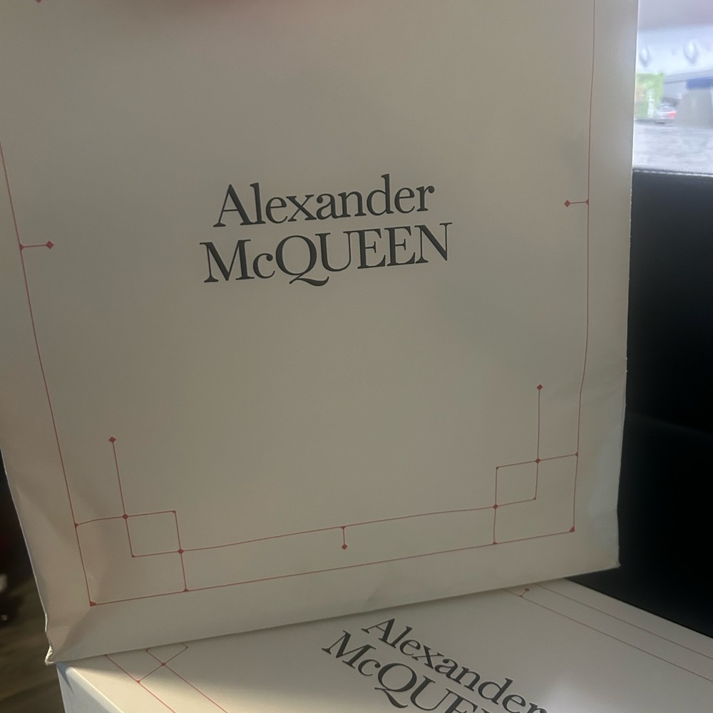 Alexander McQueen White and Black Gift Bag
